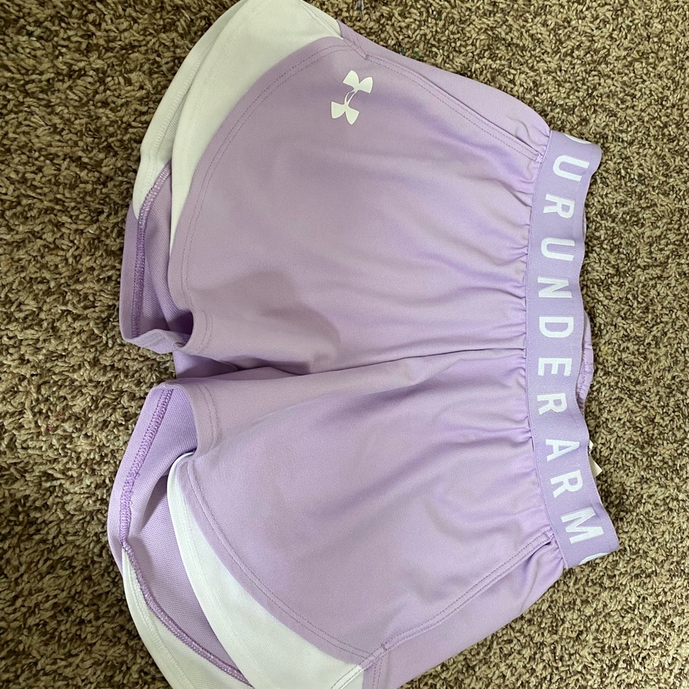 Under Armour Purple Athletic Shorts with Elastic Waistband